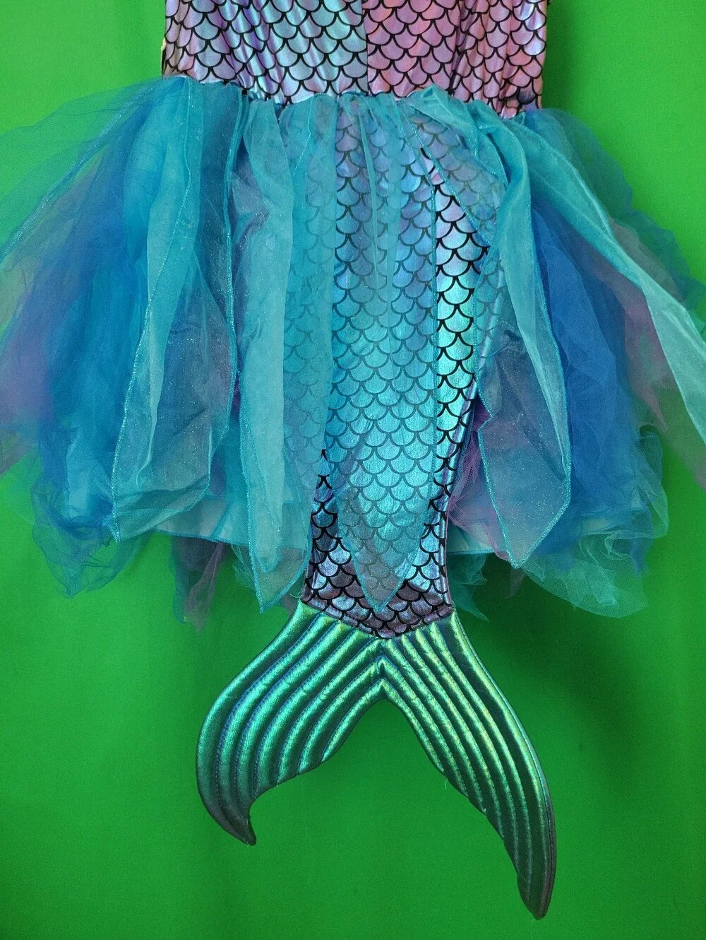 Girls Mermaid Tail Tutu Costume Dress M  Purple & Teal Gillian's Closet Sz 7/8